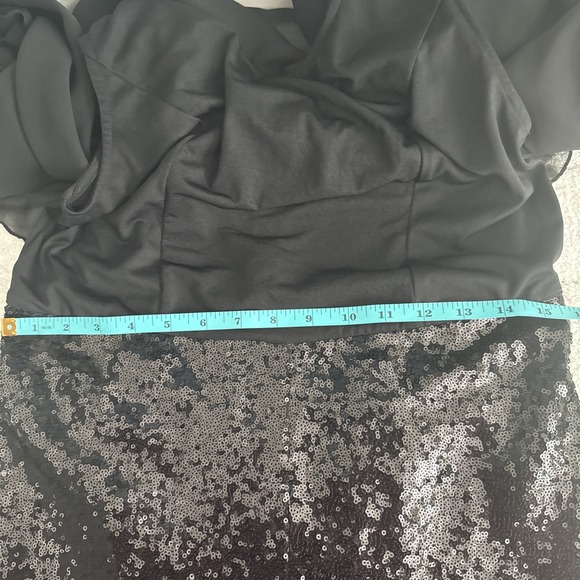 Venus Size 12 Black Jumpsuit NYE Festival Holiday Sequins Caped Fairy Grunge - Picture 11 of 16